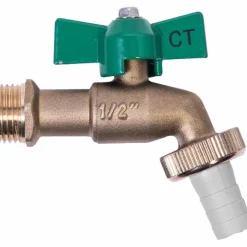 Kugelauslaufventil mit Schlauchverschraubung Messing 1/2"