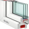 Kunststofffenster weiß 1000 x 1000MM DIN L