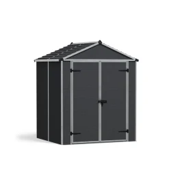 Kunststoff-Gerätehaus 'Rubicon' 185 x 154 cm Polycarbonat dunkelgrau