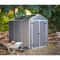 Kunststoff-Gerätehaus 'Rubicon' 185 x 229 cm Polycarbonat dunkelgrau