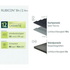 Kunststoff-Gerätehaus 'Rubicon' 185 x 229 cm Polycarbonat dunkelgrau
