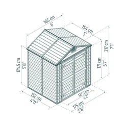 Kunststoff-Gerätehaus 'Skylight' 185 x 154 cm Polycarbonat grau
