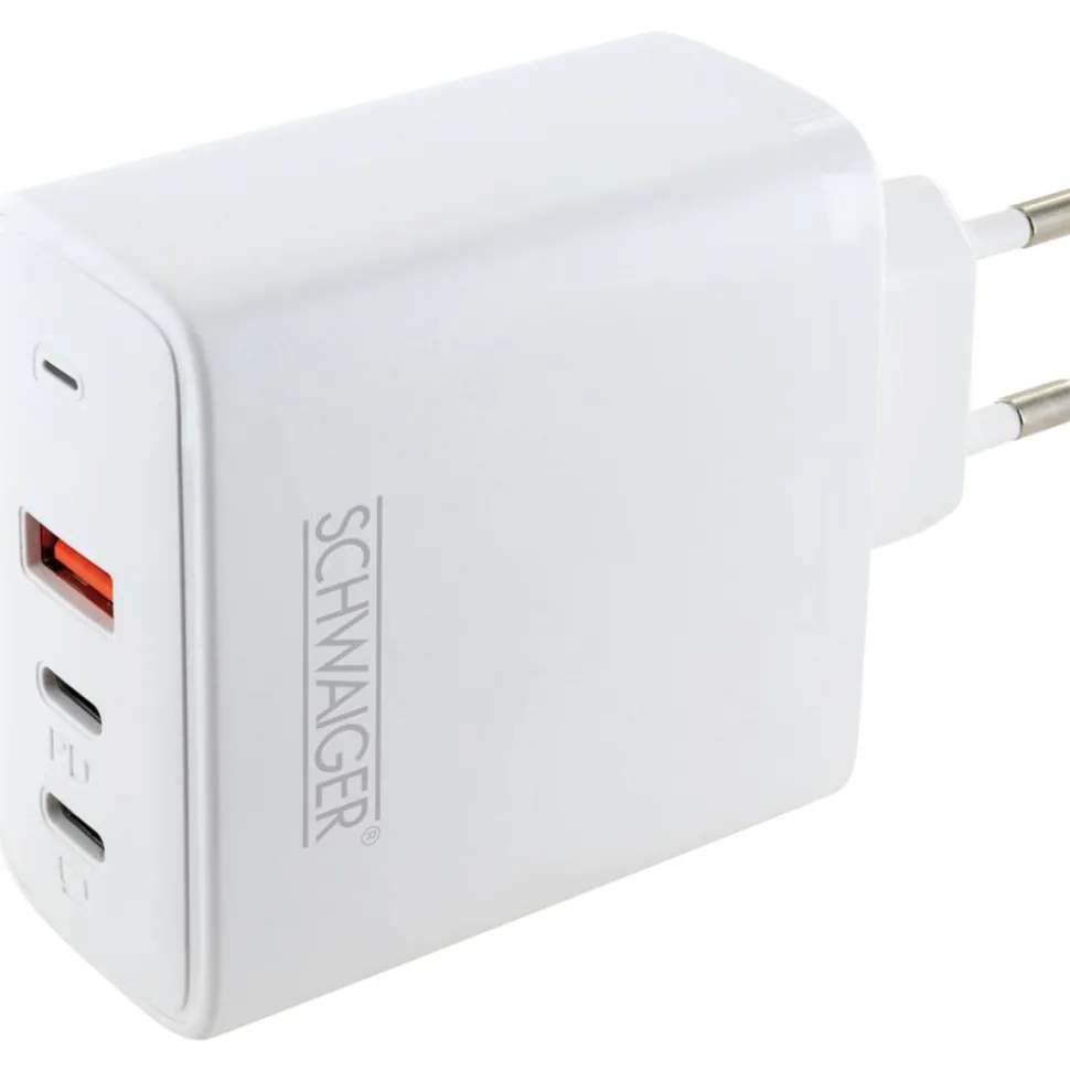 Ladeadapter weiß 65 W 1 x USB-A/2 x USB-C