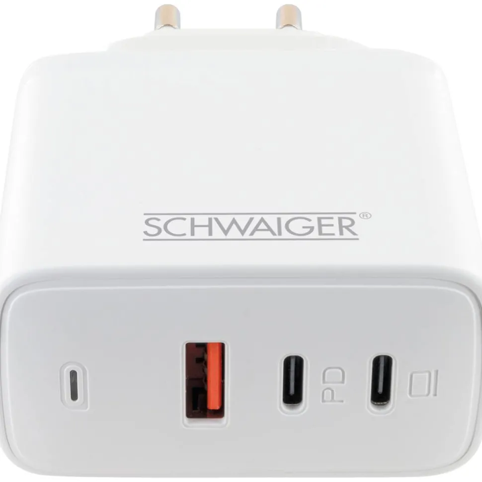 Ladeadapter weiß 65 W 1 x USB-A/2 x USB-C