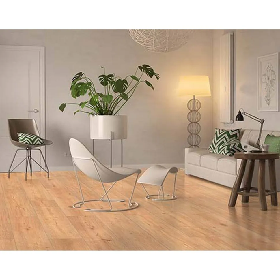 Laminat 'Mediterran 4V' Eiche gehobelt eichefarben 7 mm