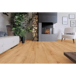 Laminat 'Mediterran XL WR' Burlington Eiche naturfarben wasserresistent 8 mm