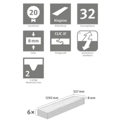 Laminat 'NatureSense' EL2093 Ortega Eiche 8 mm