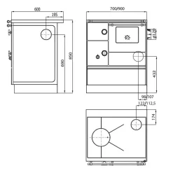 Landhausherd 'K 176 F/A-70' rechts schwarz 5,2 kW