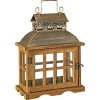 Laterne Holz braun/golden 24 x 31 x 13 cm
