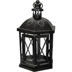 Laterne Metall braun 20 cm