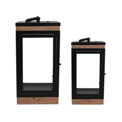 Laterne Metall schwarz 22,5 x 22,5 x 45 cm