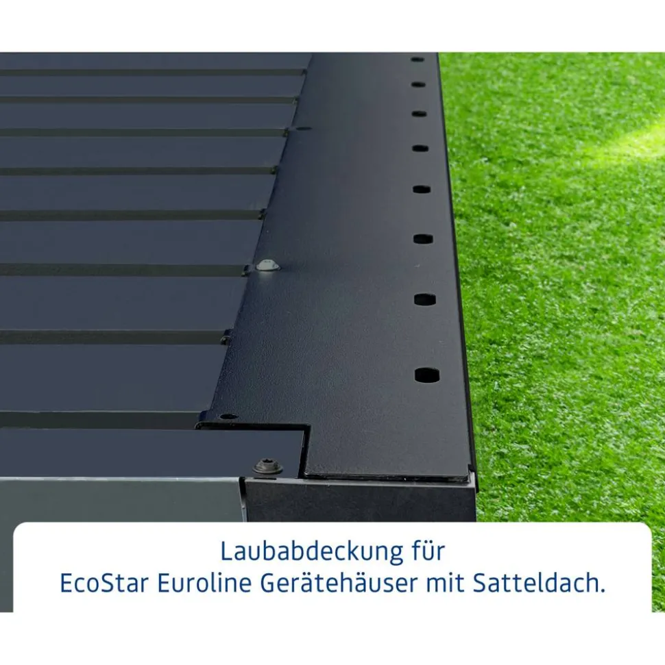 Laubabdeckung 'Euroline 9005 SD6/10/13' schwarz, für Gerätehaus mit Satteldach