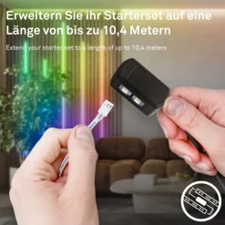 LED Stripe Starter-Set 'Pimp your Panel' RGB/W 250 lm 3000 K einstellbares weiß 2,6 m 230V mit Fernbedienung geeignet für Akustikpaneele