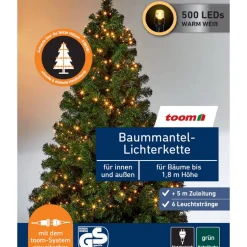 LED-Baummantel-Lichterkette 500 LEDs warmweiß 6 Stränge 150 cm