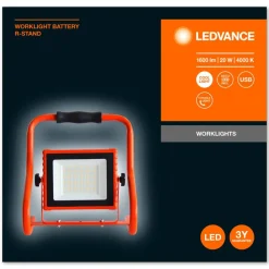 LED-Baustrahler 'Worklights' orange 1600 lm IP 44