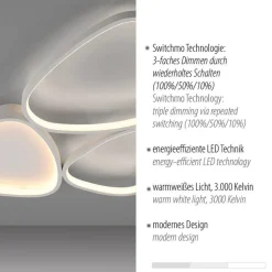 LED-Deckenleuchte 'Pebbles' 70 x 47 cm weiß