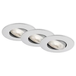 LED-Einbauleuchte 4,9 W Ø 9 cm 3 Stück chromfarben
