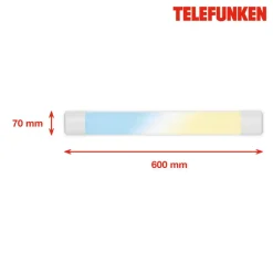 LED-Feuchtraumleuchte 'BASTET' weiß 18 W 60 x 7 x 2,5 cm