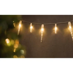LED-Lichtervorhang Eiszapfen 32 LEDs warmweiß 470 cm