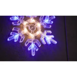 LED-Lichtervorhang 'Schneeflocke' 60 LEDs warmweiß/blau 120 cm