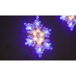 LED-Lichtervorhang 'Schneeflocke' 60 LEDs warmweiß/blau 120 cm