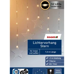 LED-Lichtervorhang 'Stern' 52 LEDs warmweiß 150 cm