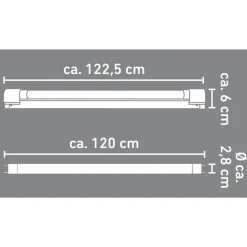LED-Lichtleiste weiß 18 W G13 1980 lm 122,5 cm