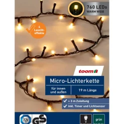 LED-Micro-Lichterkette 760 LEDs warmweiß 1900 cm