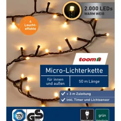 LED-Micro-Lichterkette 2000 LEDs warmweiß 5000 cm