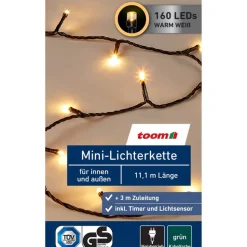 LED-Mini-Lichterkette 160 LEDs warmweiß 1110 cm