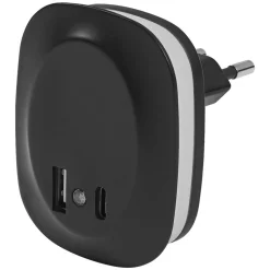 LED-Nachtlicht 'Lunetta Edge' schwarz USB A/C 58 x 60 x 70 mm