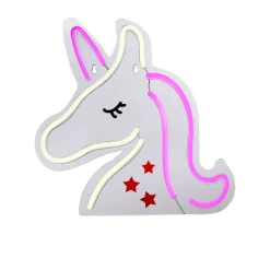 LED-Neon-Bild 'Unicorn' mehrfarbig 33 x 33 x 1,8 cm