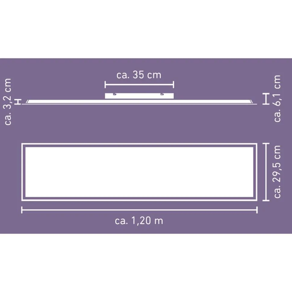 LED-Panelleuchte 'Lena' weiß 40 W 4900 lm 120 x 30 cm