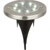 LED-Solar-Bodenstrahler silbern Ø 11,8 cm, 4er-Set