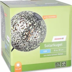 LED-Solarkugel 'Antik' goldfarben Ø 30 cm