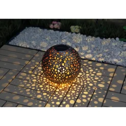 LED-Solarkugel 'Lochmuster' Ø 20 cm