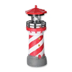 LED-Solarleuchte 'Leuchtturm' weiß/rot 26,5 cm