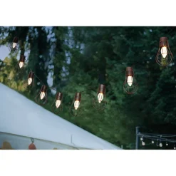 LED-Solar-Lichterkette 'Kerzenbirne' schwarz 1,8 m