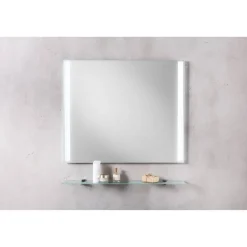 LED-Spiegel 'Brillant Light' aluminiumfarben 80 x 68