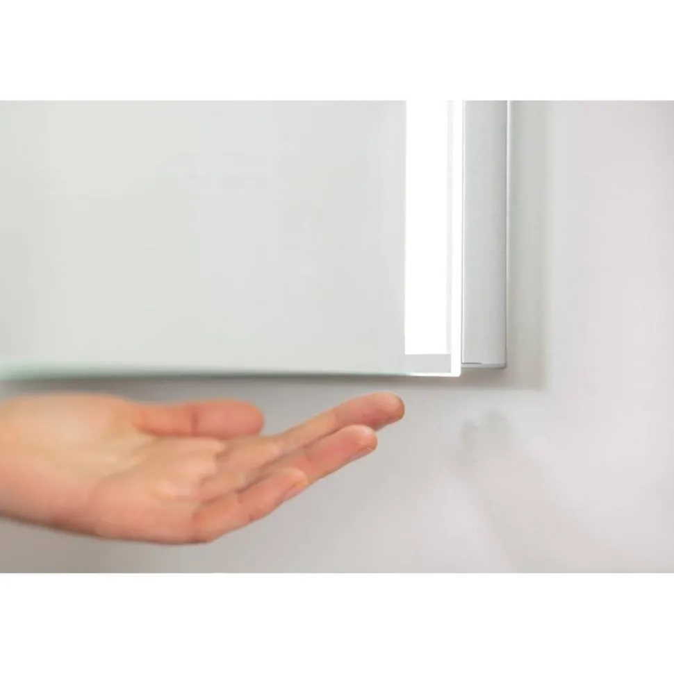 LED-Spiegel 'Brillant Light' aluminiumfarben 80 x 68