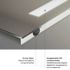 LED-Spiegel 'Silver Elegance' 120 x 60 cm
