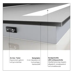 LED-Spiegel 'Silver Stream' 80 x 60 cm