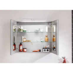 LED-Spiegelschrank 'B.Brillant' braun 80 x 68 x 15,8 cm