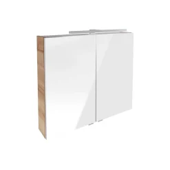 LED-Spiegelschrank 'B.Brillant' braun 80 x 68 x 15,8 cm