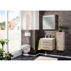 LED-Spiegelschrank 'B.Clever' braun 60 x 70,6 x 15,8 cm