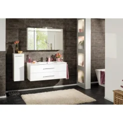 LED-Spiegelschrank 'B.Clever' weiß 120 x 70,6 x 15,8 cm