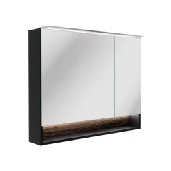 LED-Spiegelschrank 'B.Paris' schwarz matt 90 x 71,8 x 15,6 cm