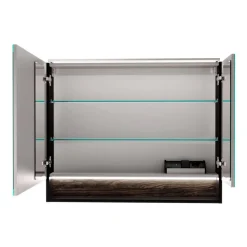 LED-Spiegelschrank 'B.Paris' schwarz matt 90 x 71,8 x 15,6 cm