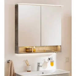 LED-Spiegelschrank 'B.Style' braun 80 x 81,2 x 15,3 cm