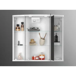 LED-Spiegelschrank 'Doro' weiß Hochglanz 67,4 x 60 x 22 cm